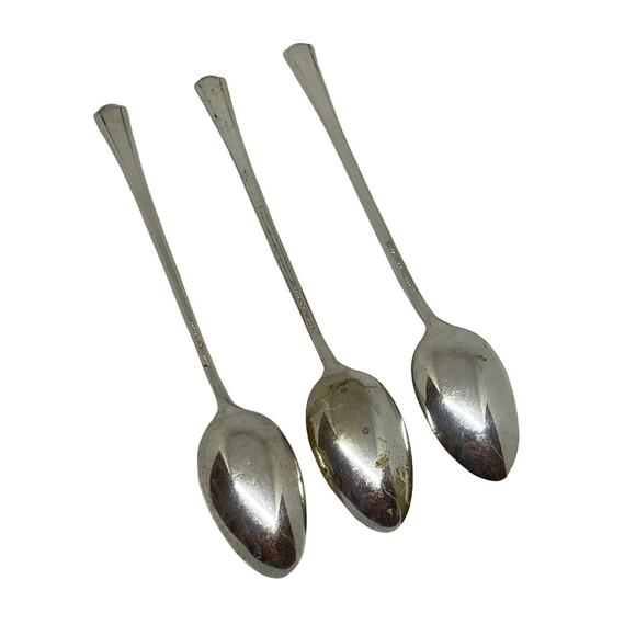 Midcentury Modern 1939 Court Silver Plate 7 5/8” Iced Tea Spoons Set Of Three - Picture 8 of 11